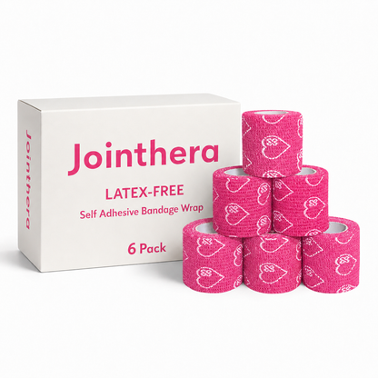 Premium Latex Free Self Adhesive Bandage Wrap For Compression, Injury Support & Joint Protection - 2" x 5 Yds, 6 Pack Jointhera