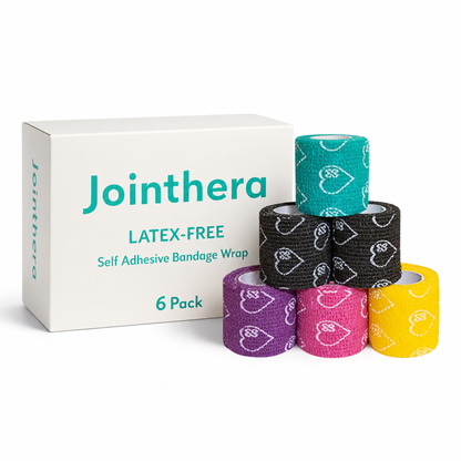 Premium Latex Free Self Adhesive Bandage Wrap For Compression, Injury Support & Joint Protection - 2" x 5 Yds, 6 Pack Jointhera