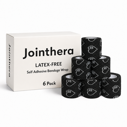 Premium Latex Free Self Adhesive Bandage Wrap For Compression, Injury Support & Joint Protection - 2" x 5 Yds, 6 Pack Jointhera