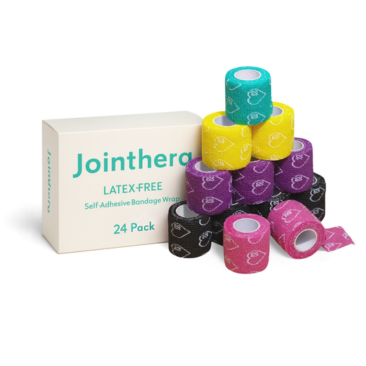 Premium Latex Free Self Adhesive Bandage Wrap For Compression, Injury Support & Joint Protection - 2" x 5 Yds, 24 Pack Jointhera