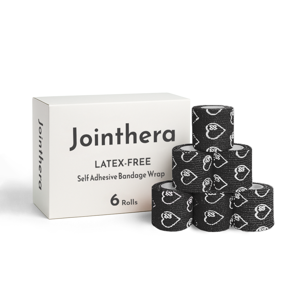 Premium Latex Free Self Adhesive Bandage Wrap For Compression, Injury Support & Joint Protection - 2" x 5 Yds, 6 Pack