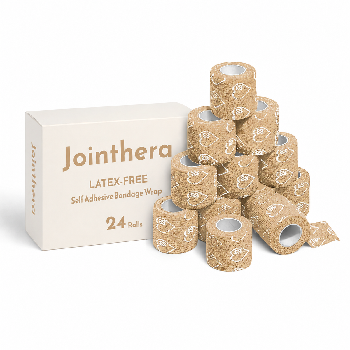 Premium Latex Free Self Adhesive Bandage Wrap For Compression, Injury Support & Joint Protection - 2" x 5 Yds, 6 Pack Jointhera