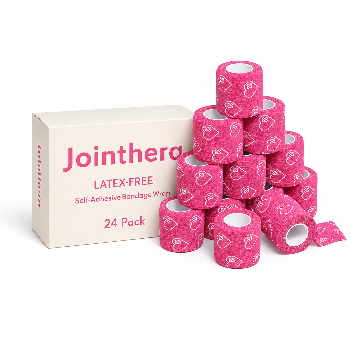 Premium Latex Free Self Adhesive Bandage Wrap For Compression, Injury Support & Joint Protection - 2" x 5 Yds, 6 Pack Jointhera