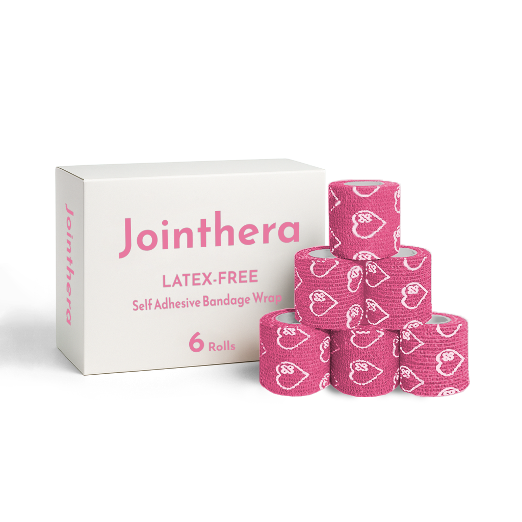 Premium Latex Free Self Adhesive Bandage Wrap For Compression, Injury Support & Joint Protection - 2" x 5 Yds, 6 Pack