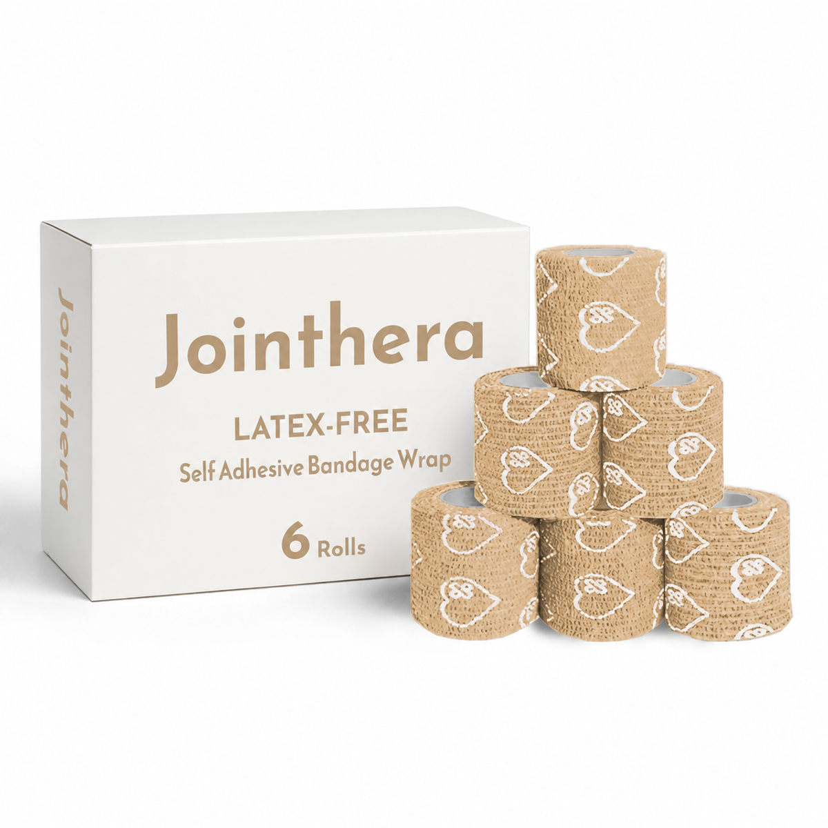 Latex Free Self Adhesive Bandage Wrap 6 Pack | 2" x 5yds Jointhera