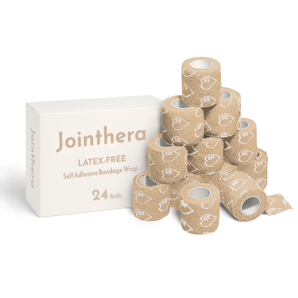 Premium Latex Free Self Adhesive Bandage Wrap For Compression, Injury Support & Joint Protection - 2" x 5 Yds, 6 Pack