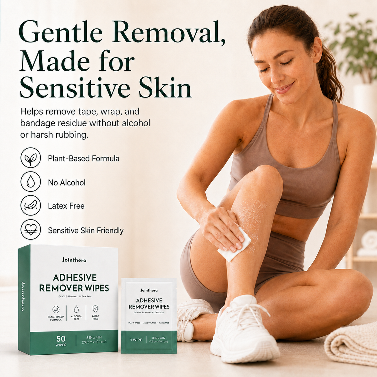 Adhesive Remover Wipes – Gentle, Skin-Friendly Formula for Removing Tape, Residue & Adhesives Safely for Sensitive Skin Jointhera Essentials