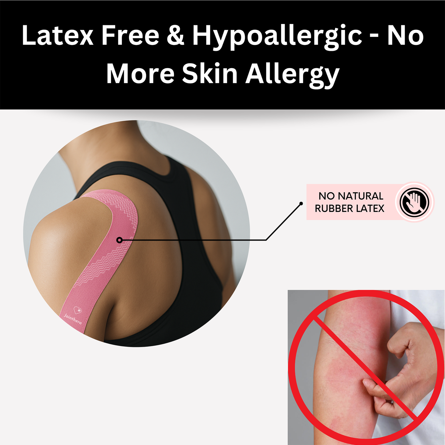 Premium Latex Free Kinesiology Tape – Precut Strips for Sensitive Skin, Waterproof & Hypoallergenic Athletic Support for Knee, Wrist, Ankle & Shoulder (2” x 10”, 2 Rolls, 20 Strips Each)