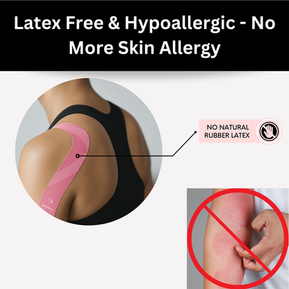 Premium Latex Free Kinesiology Tape – Precut Strips for Sensitive Skin, Waterproof & Hypoallergenic Athletic Support for Knee, Wrist, Ankle & Shoulder (2” x 10”, 2 Rolls, 20 Strips Each)