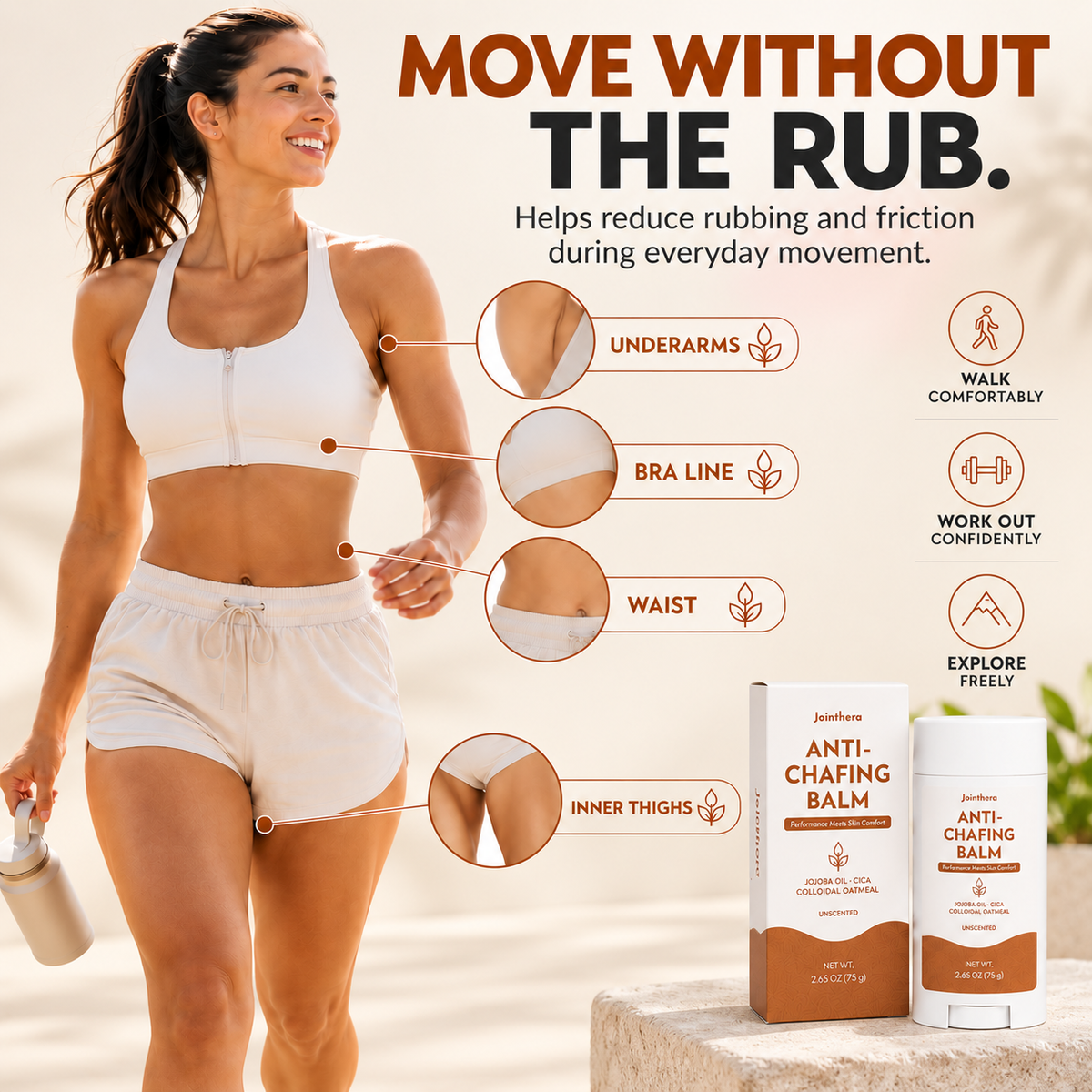 Anti-Chafing Balm – Skin Protection Against Friction & Irritation for Running, Workouts & Daily Movement Jointhera Essentials