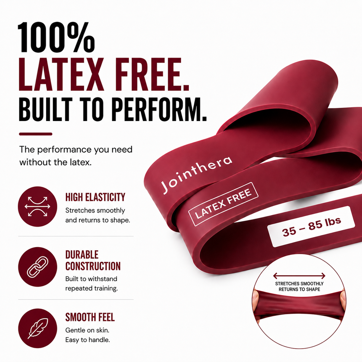 Premium Latex Free Resistance Bands For Assisted Pull-Ups, Strength Training & Home Workouts – Set of 5 with Carry Bag & Door Anchor Jointhera