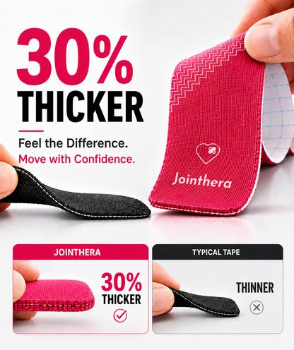 Premium Latex Free Extra-Thick Kinesiology Tape – Precut Strips for Sensitive Skin, Waterproof & Hypoallergenic Athletic Support for Knee, Wrist, Ankle & Shoulder (2” x 10”, 2 Rolls, 20 Strips Each) Jointhera