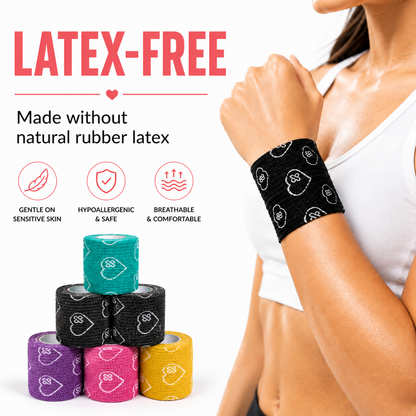 Premium Latex Free Self Adhesive Bandage Wrap For Compression, Injury Support & Joint Protection - 2" x 5 Yds, 6 Pack Jointhera