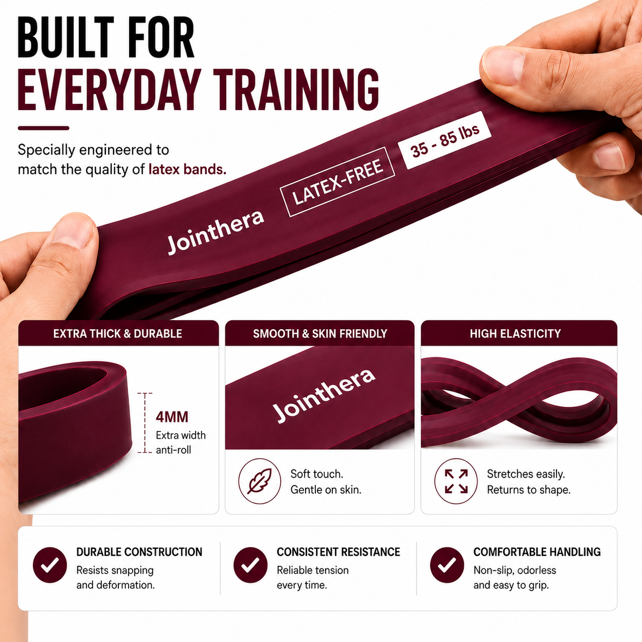 Premium Latex Free Resistance Bands For Assisted Pull-Ups, Strength Training & Home Workouts – Set of 5 with Carry Bag & Door Anchor