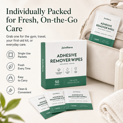 Adhesive Remover Wipes – Gentle, Skin-Friendly Formula for Removing Tape, Residue & Adhesives Safely for Sensitive Skin Jointhera Essentials