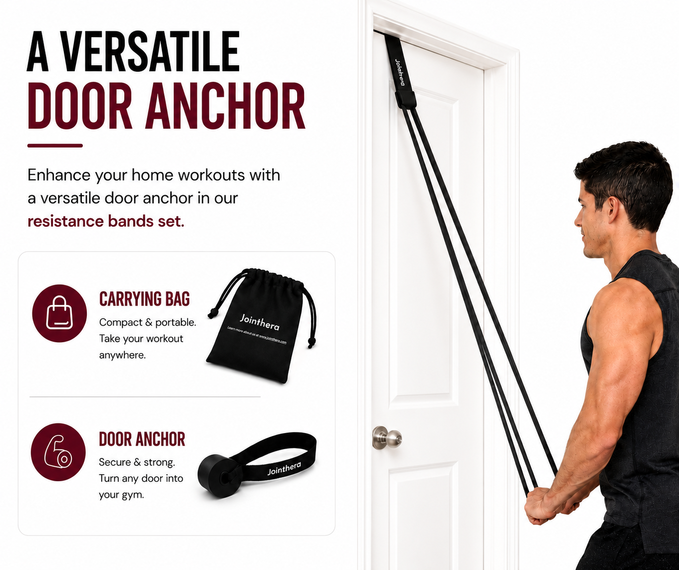 Premium Latex Free Resistance Bands For Assisted Pull-Ups, Strength Training & Home Workouts – Set of 5 with Carry Bag & Door Anchor