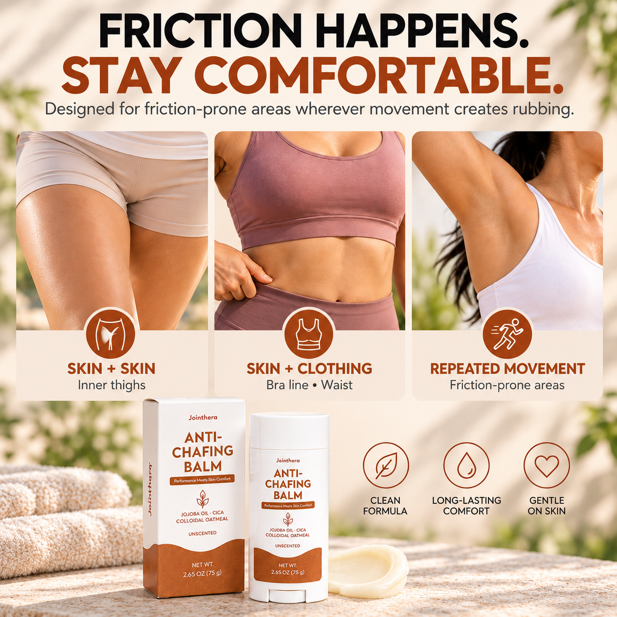 Anti-Chafing Balm – Skin Protection Against Friction & Irritation for Running, Workouts & Daily Movement Jointhera Essentials