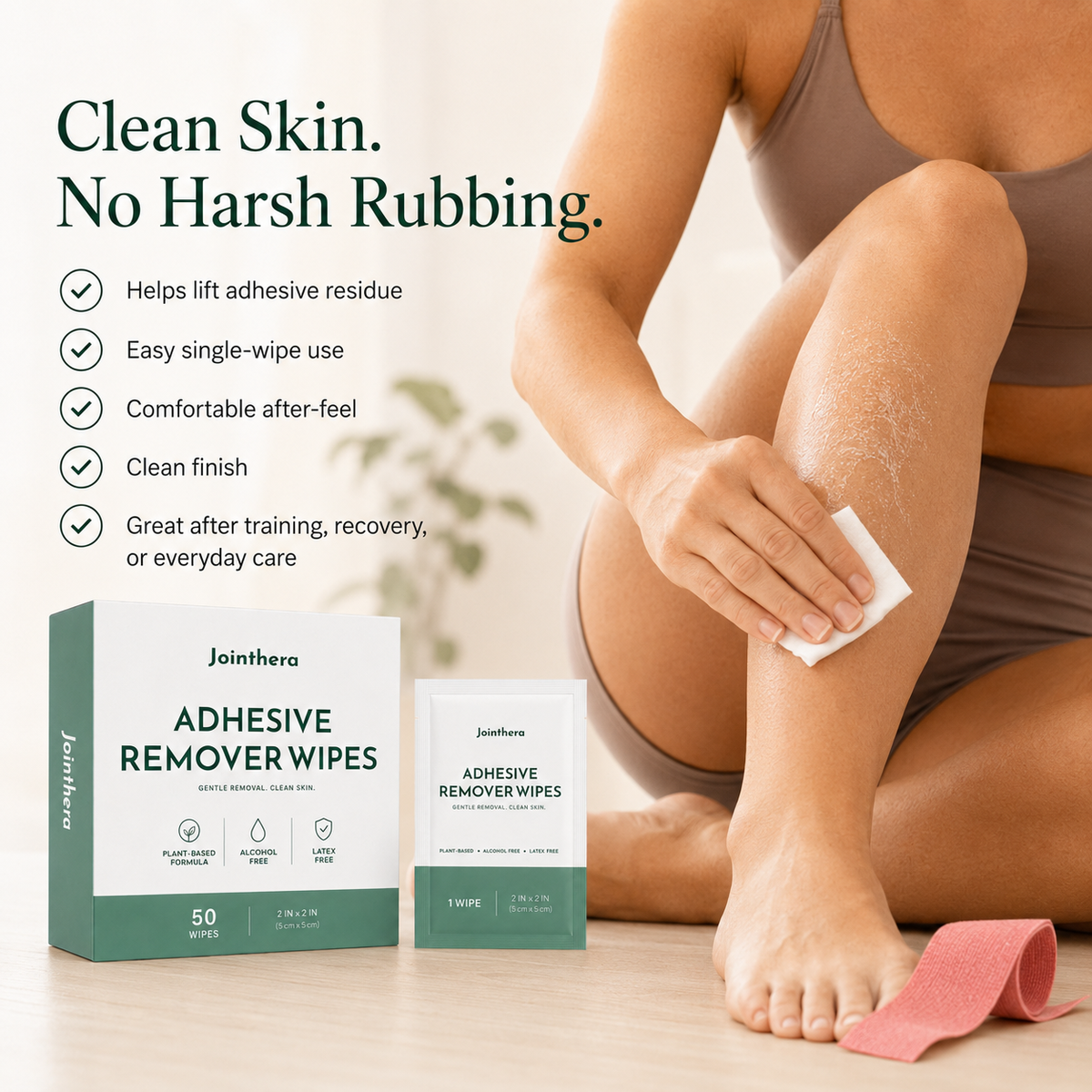 Adhesive Remover Wipes – Gentle, Skin-Friendly Formula for Removing Tape, Residue & Adhesives Safely for Sensitive Skin
