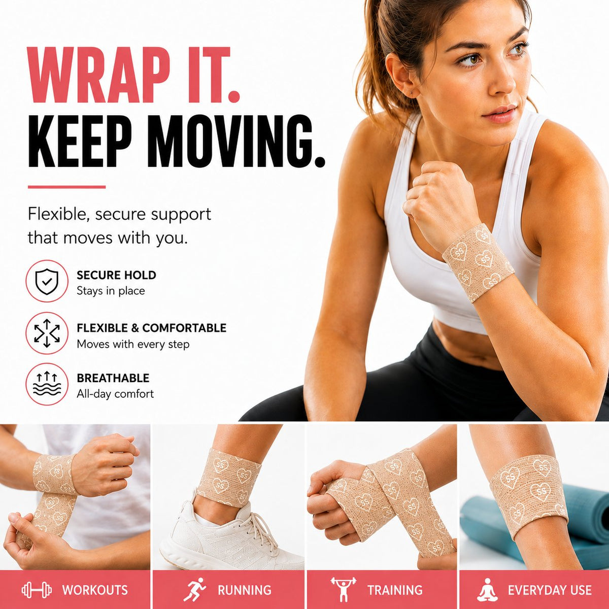 Jointhera beige cohesive wrap - wrap it, press it, done