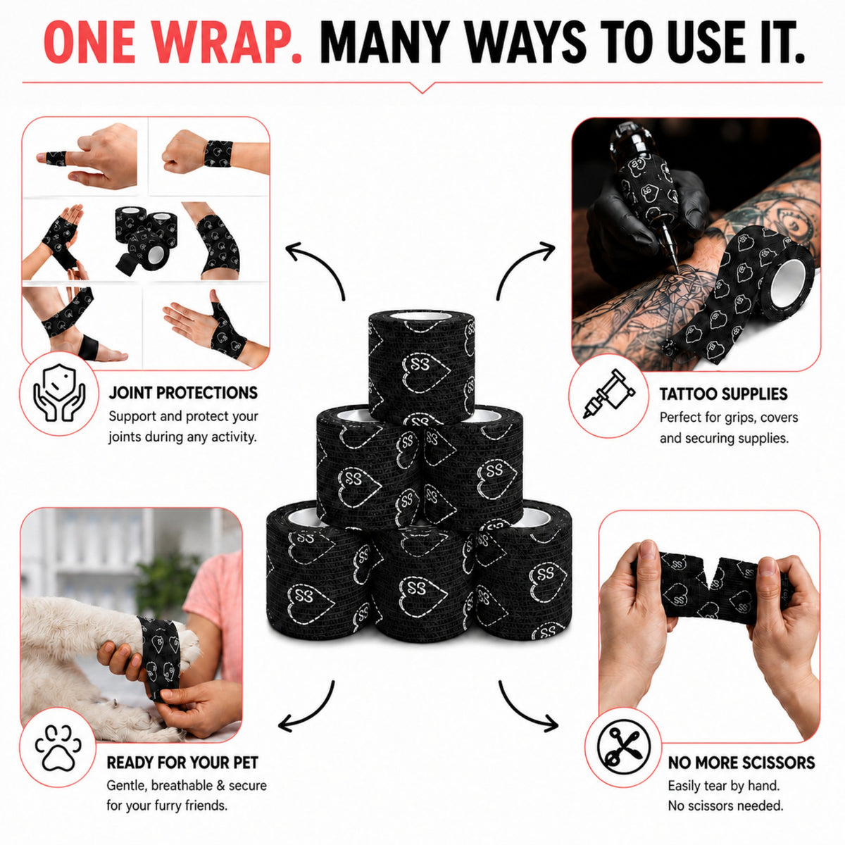 Jointhera black wrap - one wrap, many ways