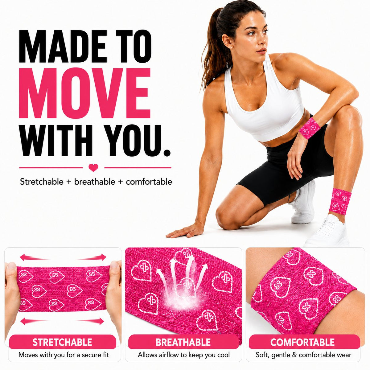 Jointhera pink wrap - made to move, compression and support